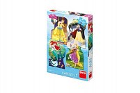 Puzzle Disney princezny 4x54 dílků 13x19cm v krabici 19x27x4cm