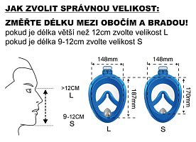 Celoobličejová potápěčská maska se šnorchlem velikost L šedá