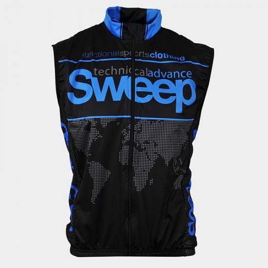 Cyklistická vesta SWEEP NoWind CYKLO-V004 černo/modrá