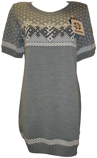 Pletené Merino šaty Kama 5001 šedé