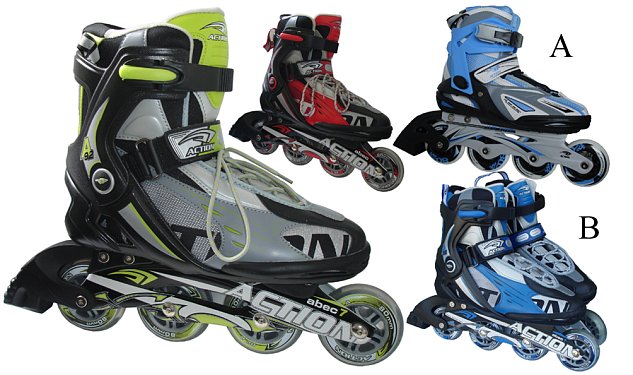 Kolečkové (inline) brusle soft ACTION ALU CS328
