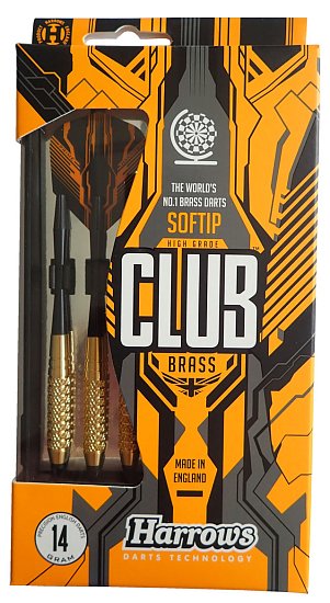 Šipky s plastovým hrotem Harrows Soft Club Brass T12