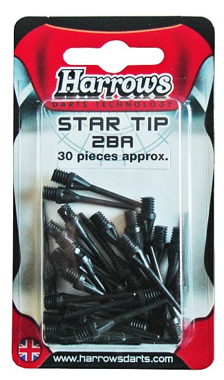 Hroty k šipkám Harrows STAR SOFT 30 ks v blistru  - černé