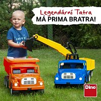 Dino 448  Auto Tatra 148 plast 72cm Bagr UDS na písek v krabici - modrožlutý