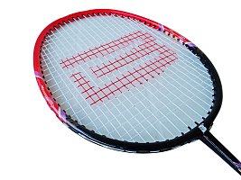 Badmintonová pálka s ALU rámem a pouzdrem červenočerná G315A