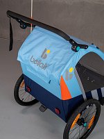 Dětský kombinovaný vozík Bellelli za kolo + kočárek pro 2 děti modrý