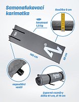 Karimatka samonafukovací 195x60x5cm tmavě šedá L46