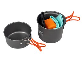 Acra C23 camping set nádobí včetně plynového vařiče pro 1-2 osoby