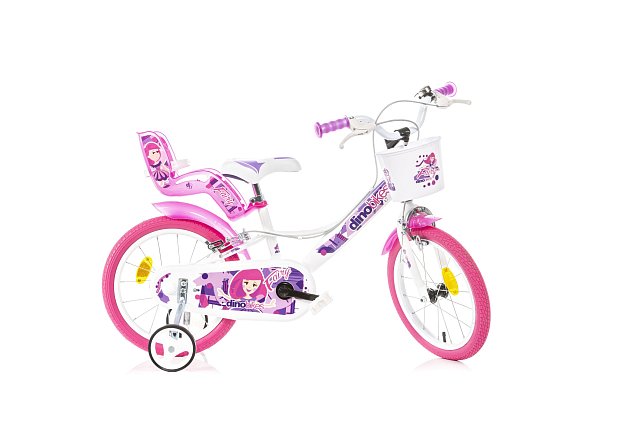 Dětské kolo Dino bikes FAIRY Bílo-růžový potisk 16"