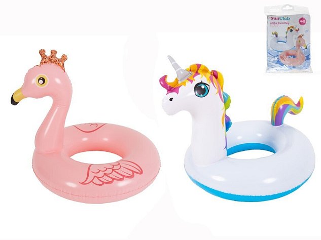SUN CLUB Nafukovací kruh 55 cm Plameňák / Jednorožec