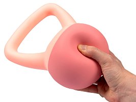 ACRA Soft PVC Kettlebell 1 kg, růžový