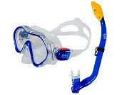 Šnorchlovací set 2 v 1, DĚTSKÝ, MODRÝ, obsahuje masku a šnorchl