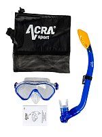 Šnorchlovací set 2 v 1, DĚTSKÝ, MODRÝ, obsahuje masku a šnorchl