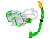 Šnorchlovací set 2 v 1, DĚTSKÝ, ZELENÝ, obsahuje masku a šnorchl