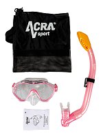 Šnorchlovací set 2 v 1, DĚTSKÝ, RŮŽOVÝ, obsahuje masku a šnorchl
