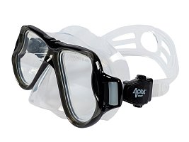 Šnorchlovací set 3 v 1, ČERNÝ/TRANSPARENTNÍ, L/XL, ploutve 42-47
