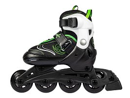 Muuwmi SET nastav. dětské inline brusle, zelené + chrániče + taška