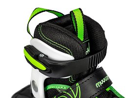 Muuwmi SET nastav. dětské inline brusle, zelené + chrániče + taška