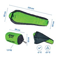Acra péřový spací pytel Pongee 800 - 210 cm, kachní peří