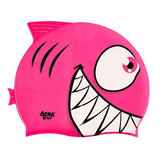Dětská plavecká koupací čepice, PIRANHA, růžová