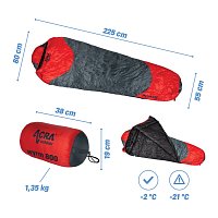 Acra péřový spací pytel Wyrm 800 - 225 cm, kachní peří