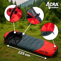 Acra péřový spací pytel Wyrm 800 - 225 cm, kachní peří