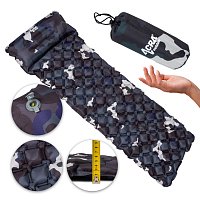 ACRA L140M nafukovací karimatka šedobéžová maskovací s polštářkem 5cm