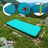 ACRA L140MO Komfortní nafukovací karimatka modrá 10cm a délkou 200cm