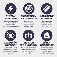 Acra Outdoor ST30 samorozkládací stan pro 2-3 osoby/2seconds - zelený se zatmavením