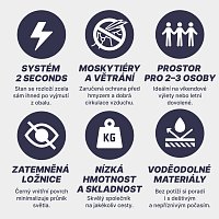 Acra Outdoor ST31 samorozkládací stan pro 2-3 osoby/2seconds - stříbrný se zatmavením