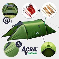Acra turistický ultralehký stan ST32 pro 2 osoby - zelený