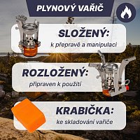 Acra C23 camping set nádobí včetně plynového vařiče pro 1-2 osoby
