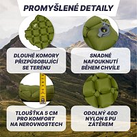 ACRA L140ZEL nafukovací karimatka zelená 5cm