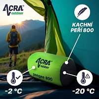 Acra péřový spací pytel Pongee 800 - 210 cm, kachní peří