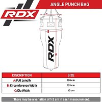 RDX Tvarovaný Angle Punch Bag boxovací pytel 3v1, rukavice, otočný řetěz, plněný, černý
